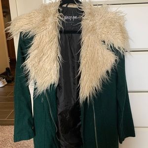 Nasty Gal Emilia Fur Trim Coat
